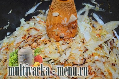 Приготовление капусты тушеной с говядиной в мультиварке