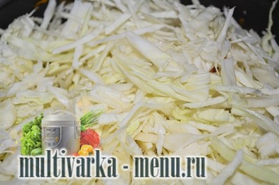 Приготовление капусты тушеной с говядиной в мультиварке